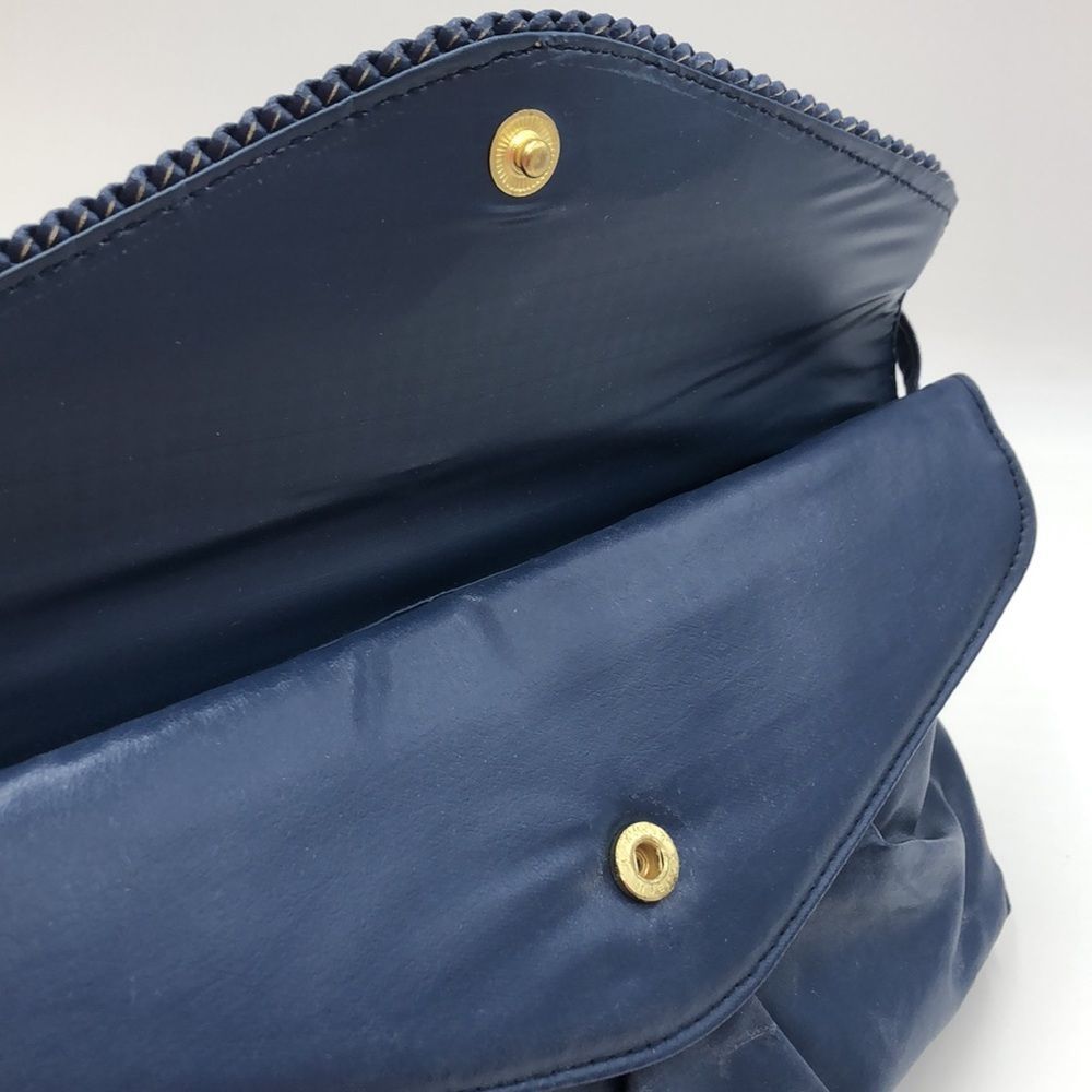 Vintage Navy Blue Bag Bazaar Purse. Layered flaps w/snaps.Two Large compartments - Picture 4 of 7